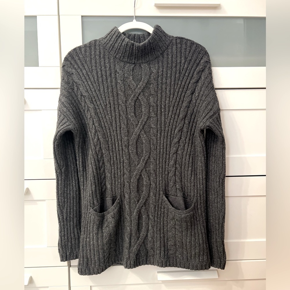 Abercrombie Mock Neck Cable Knit Sweater